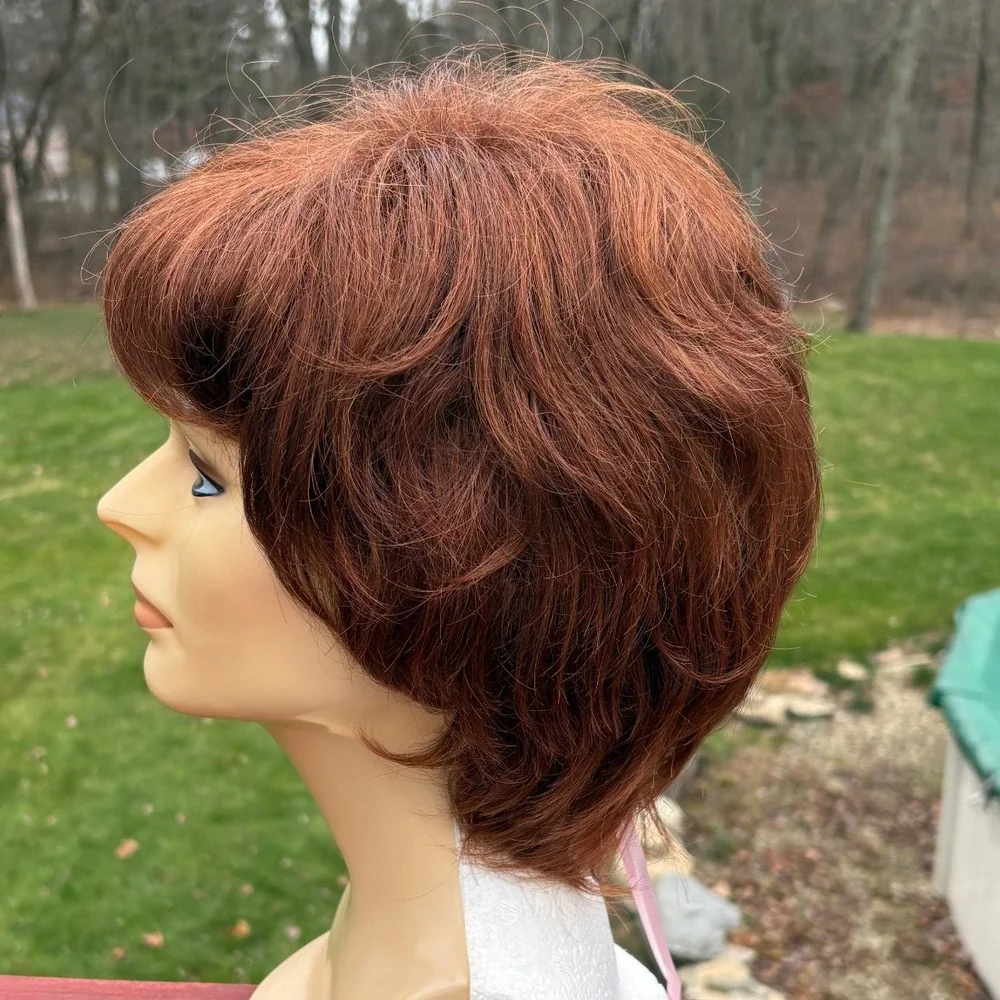 Estetica‎ Amber Feather Cut Short Synthetic Hair Wig Dark Auburn Red RH311